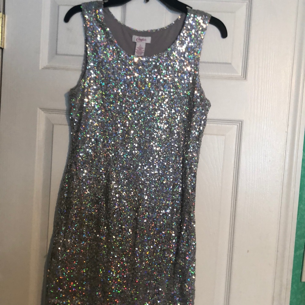 Silver sequence Candie’s dress